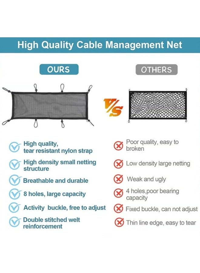 EETU Cable Management Net,Under Desk Wire Management Kit With 8 Hooks,Privacy Mesh Cable Manager Flexible Under Desk Wire Net For Office,Standing Desk,Home - Image 4